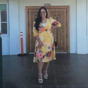 Women’s midi dress yellow size 12 petite